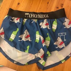 Chicknlegs sharks women’s athletic shorts Small